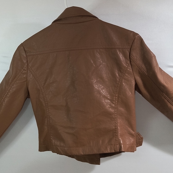 Toxik3 Women's Medium Brown Classic Motorcycle Style Leather Jacket - Picture 7 of 10